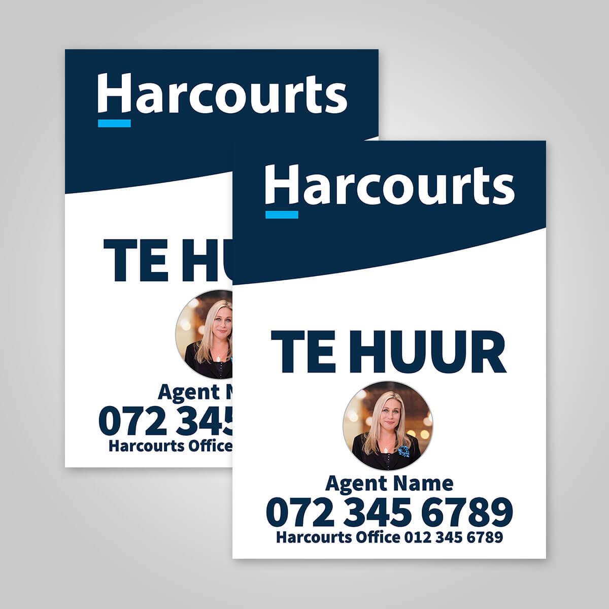 Boards - 450mm x 600mm (Portrait) with printed agent details
