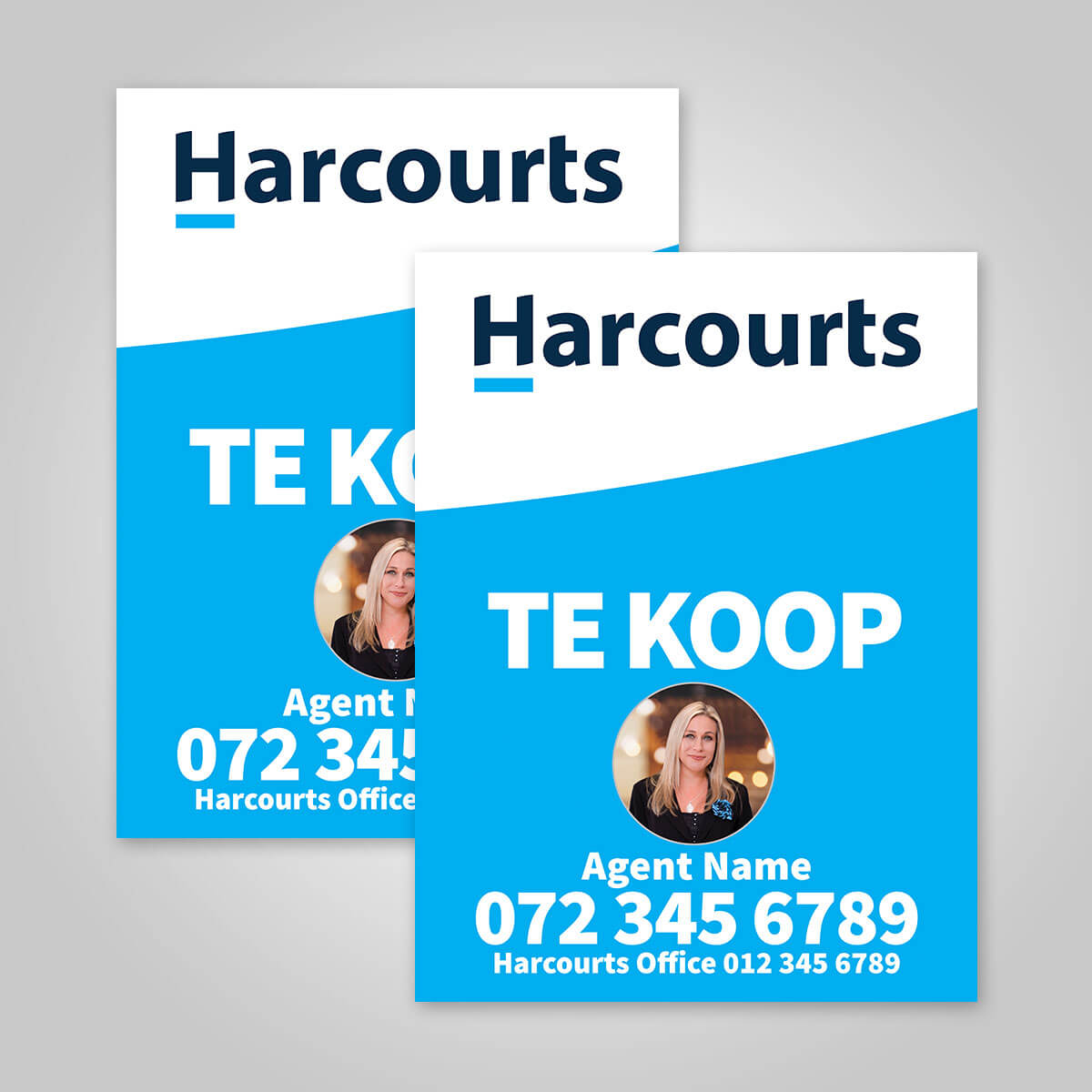 Boards - 450mm x 600mm (Portrait) with printed agent details