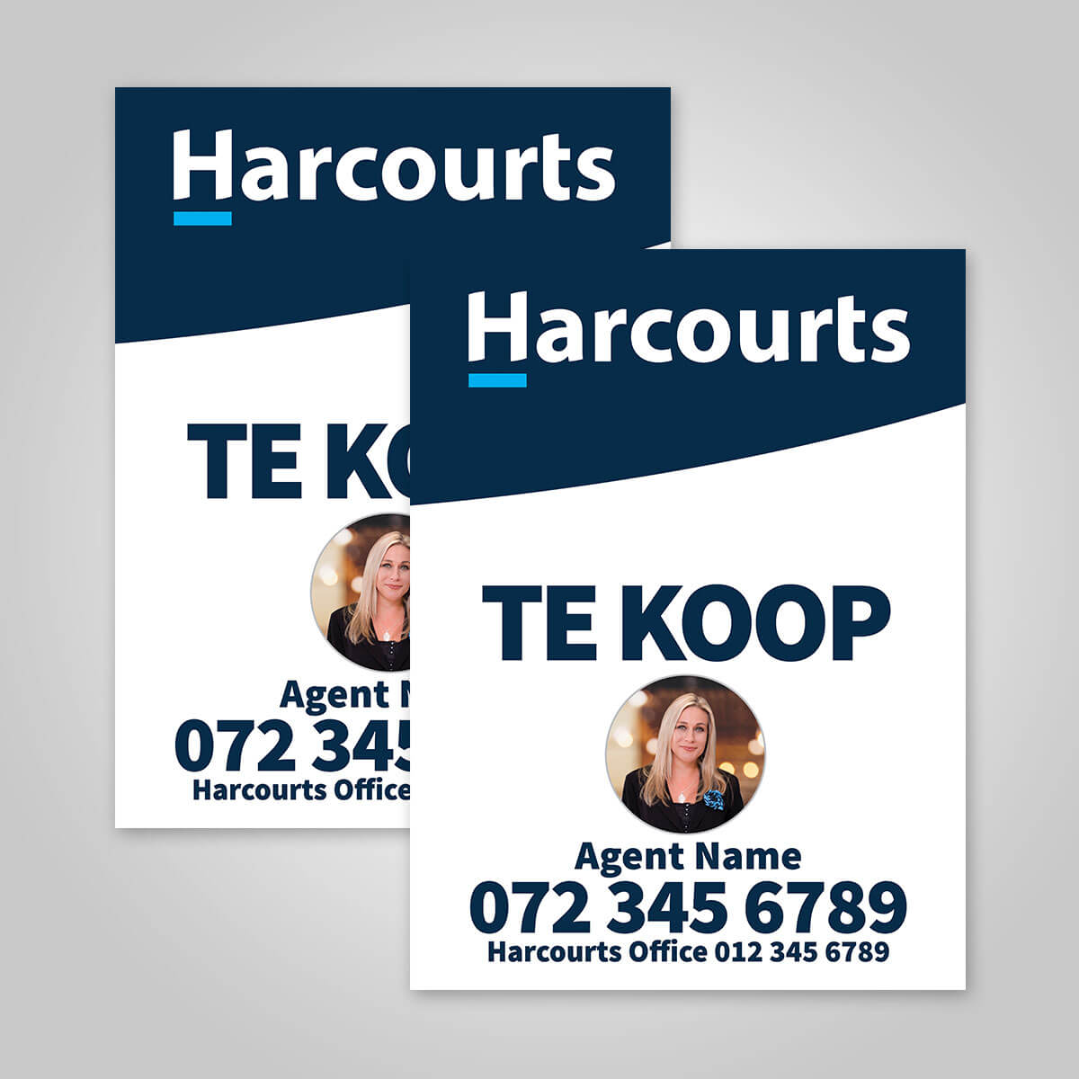 Boards - 450mm x 600mm (Portrait) with printed agent details