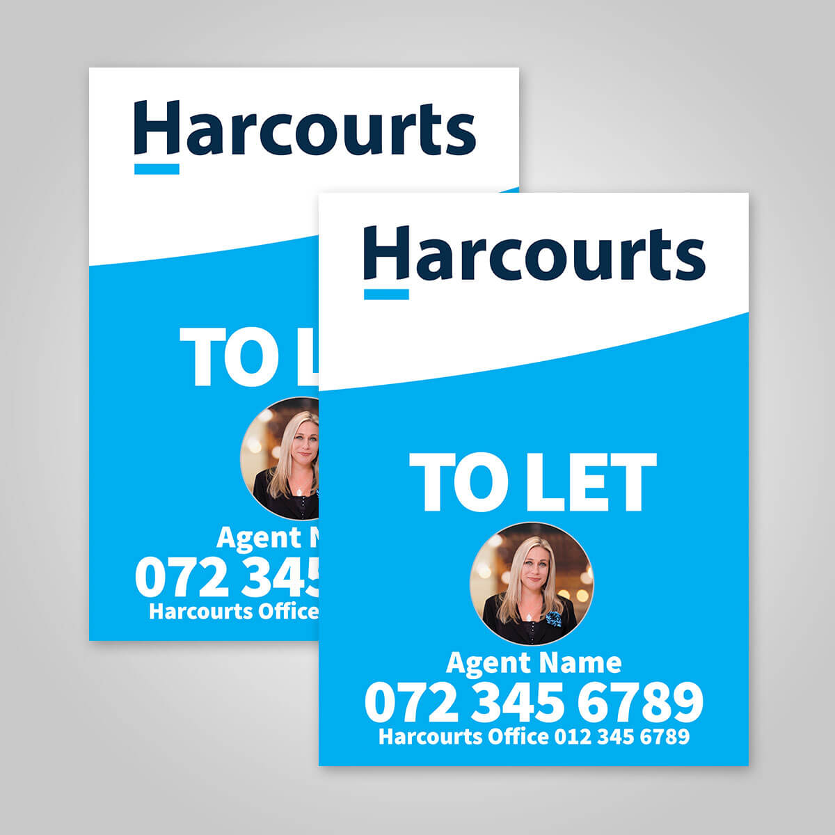 Boards - 450mm x 600mm (Portrait) with printed agent details