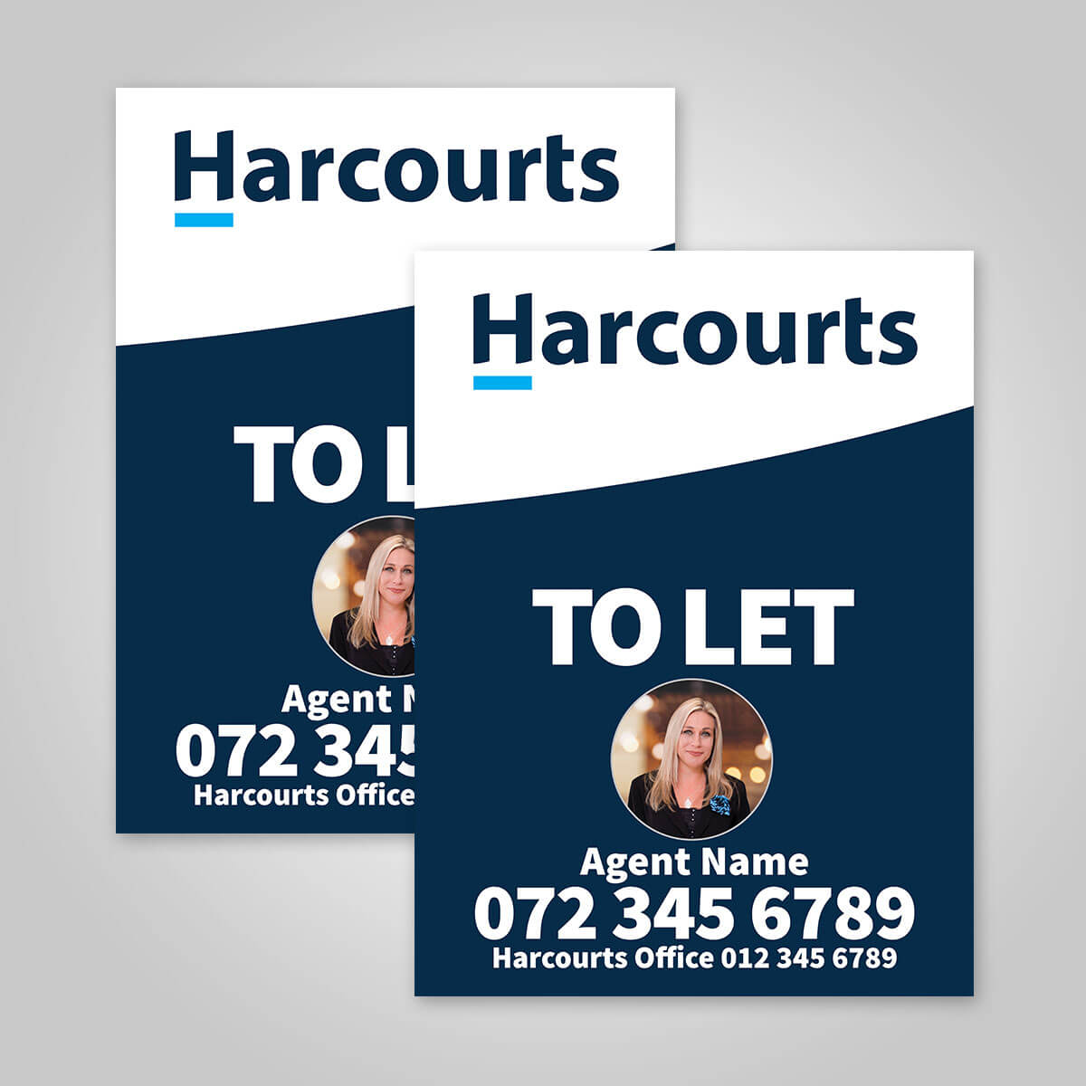 Boards - 450mm x 600mm (Portrait) with printed agent details