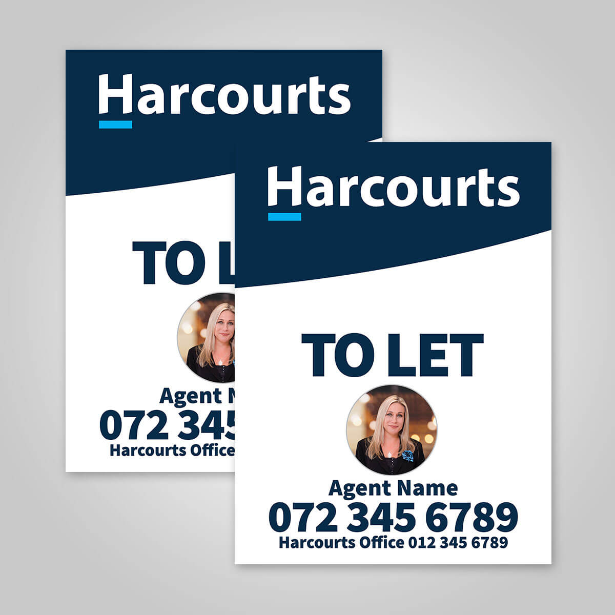 Boards - 450mm x 600mm (Portrait) with printed agent details