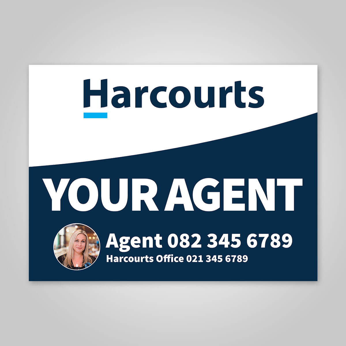 Boards - 450mm x 600mm (Landscape) with printed agent details