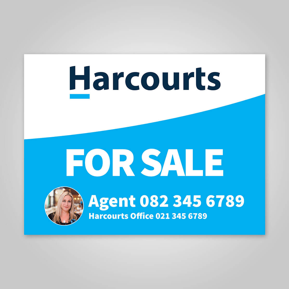 Boards - 450mm x 600mm (Landscape) with printed agent details