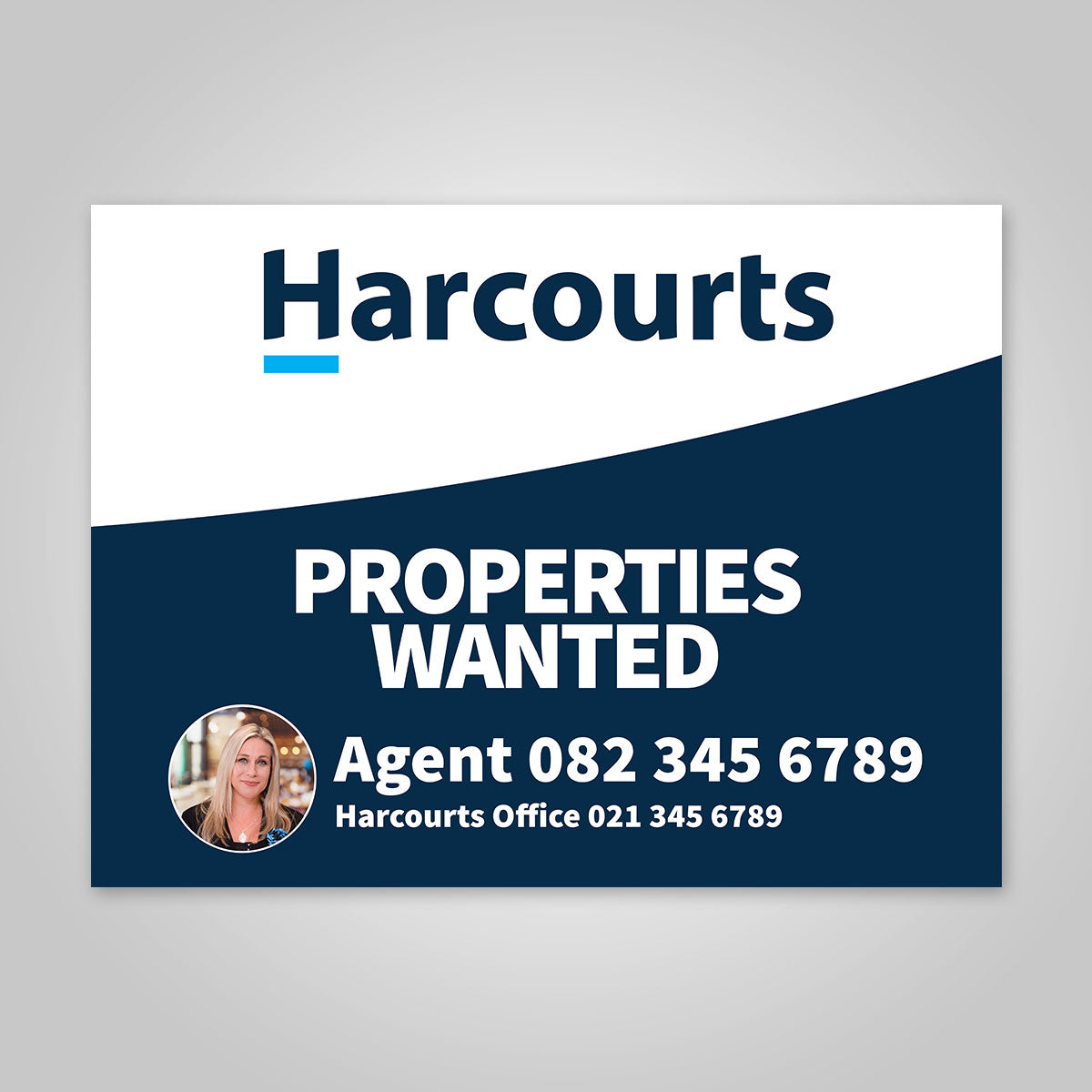 Boards - 450mm x 600mm (Landscape) with printed agent details