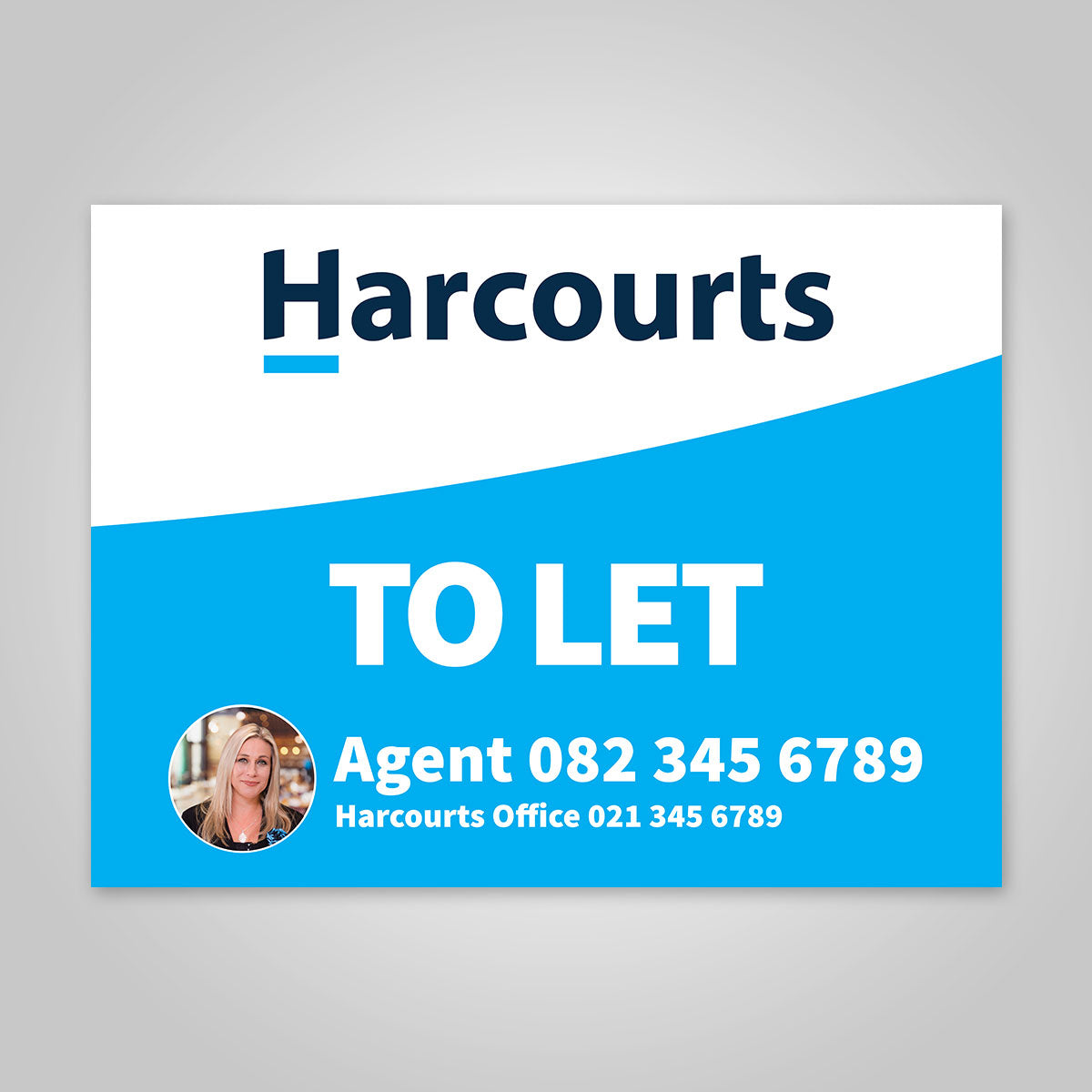 Boards - 450mm x 600mm (Landscape) with printed agent details