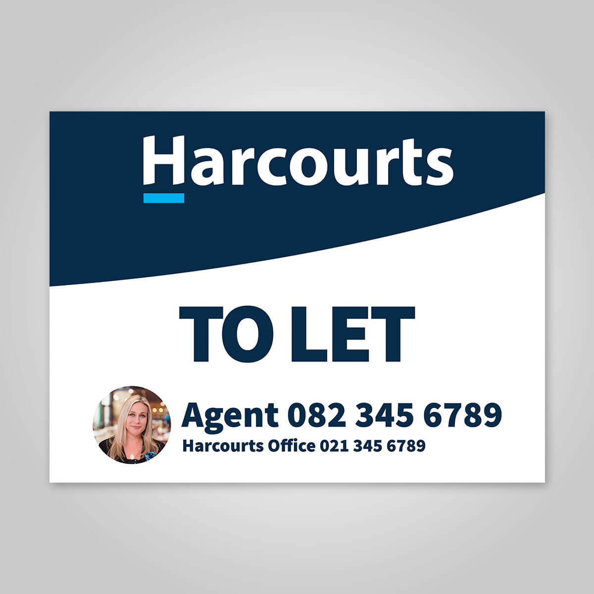 Boards - 450mm x 600mm (Landscape) with printed agent details