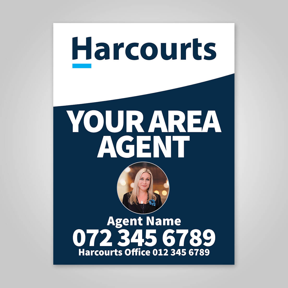 Boards - 450mm x 600mm (Portrait) with printed agent details