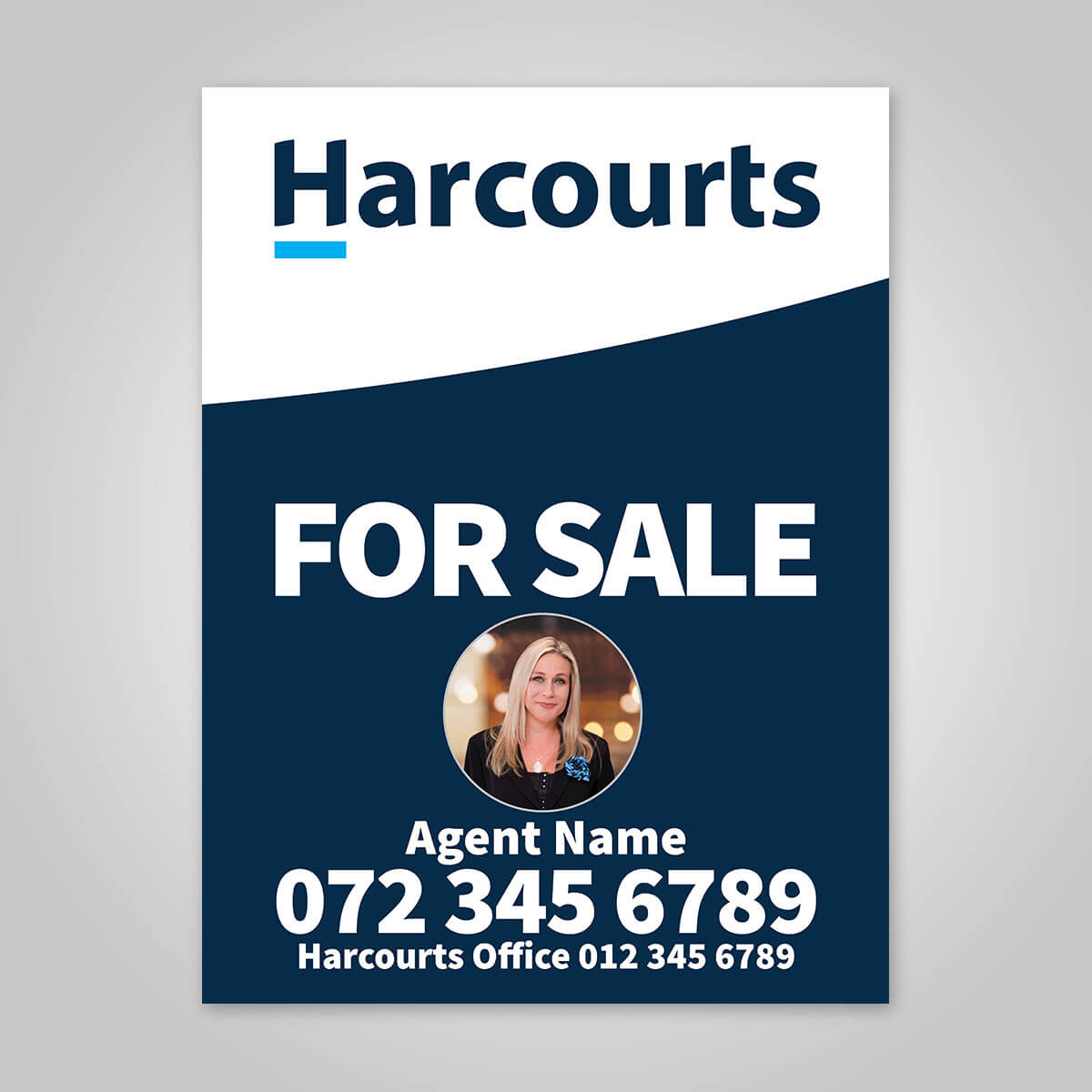 Boards - 450mm x 600mm (Portrait) with printed agent details