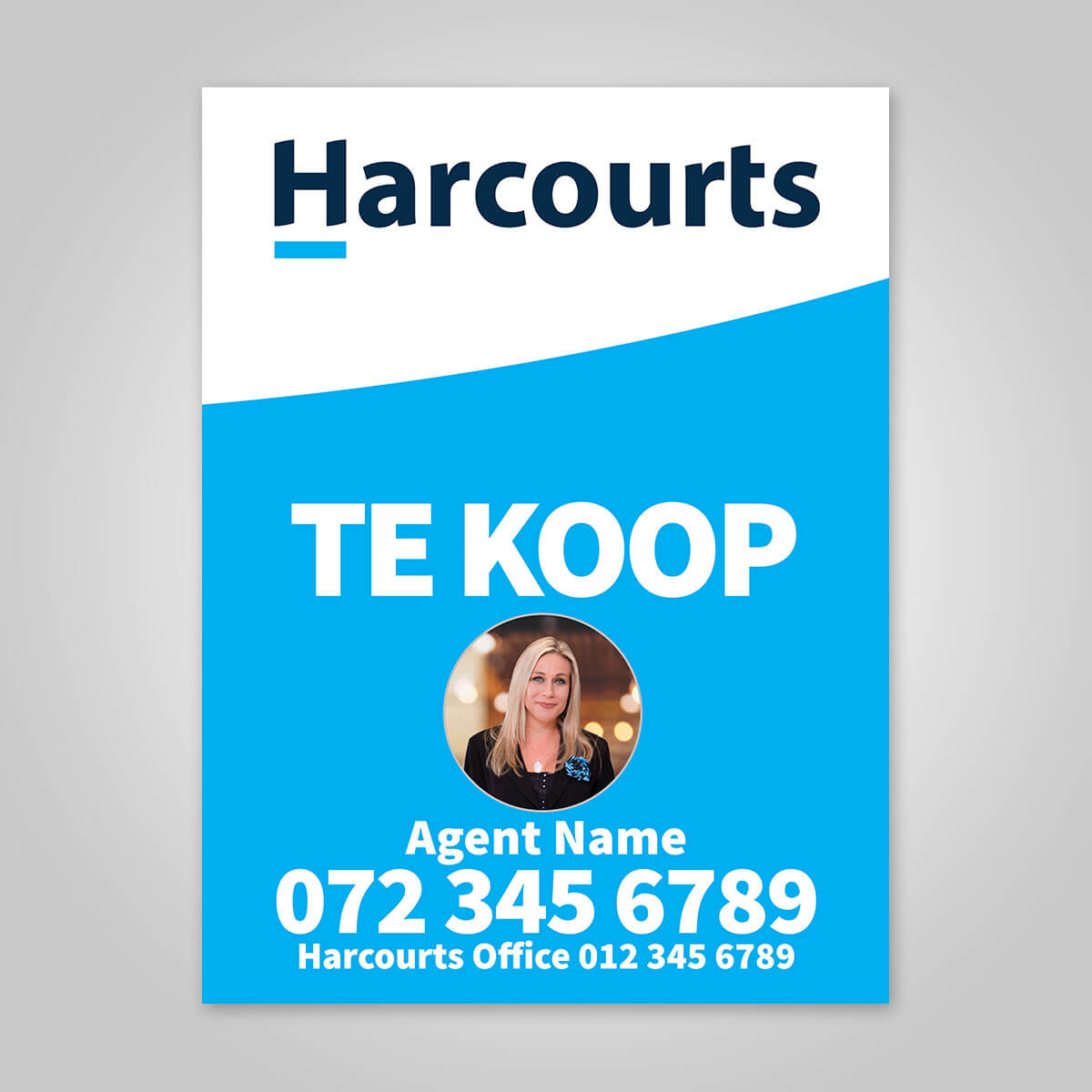 Boards - 450mm x 600mm (Portrait) with printed agent details