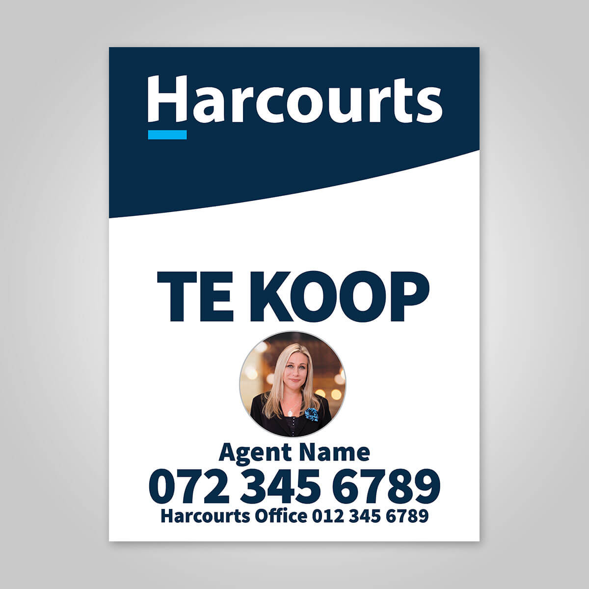 Boards - 450mm x 600mm (Portrait) with printed agent details