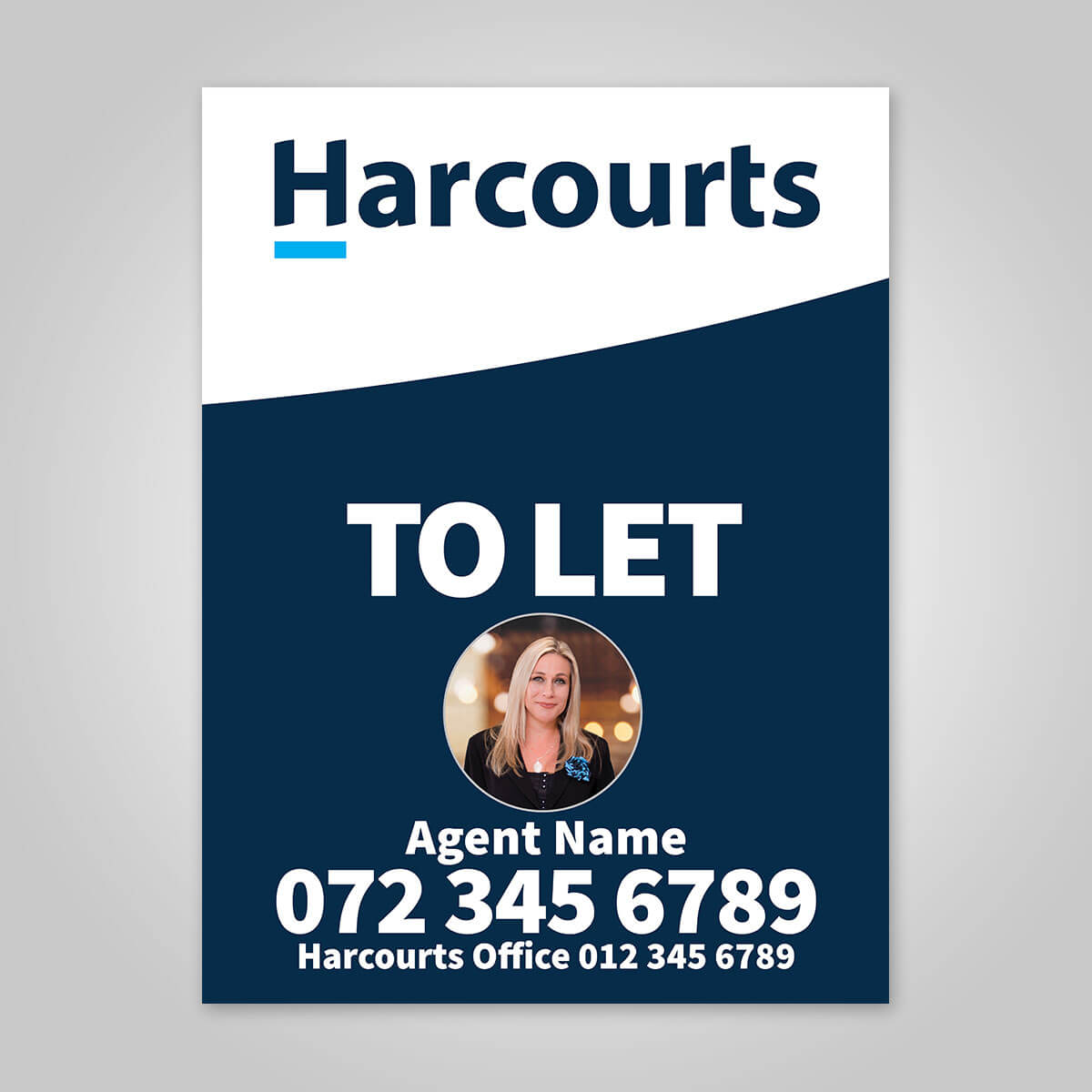 Boards - 450mm x 600mm (Portrait) with printed agent details