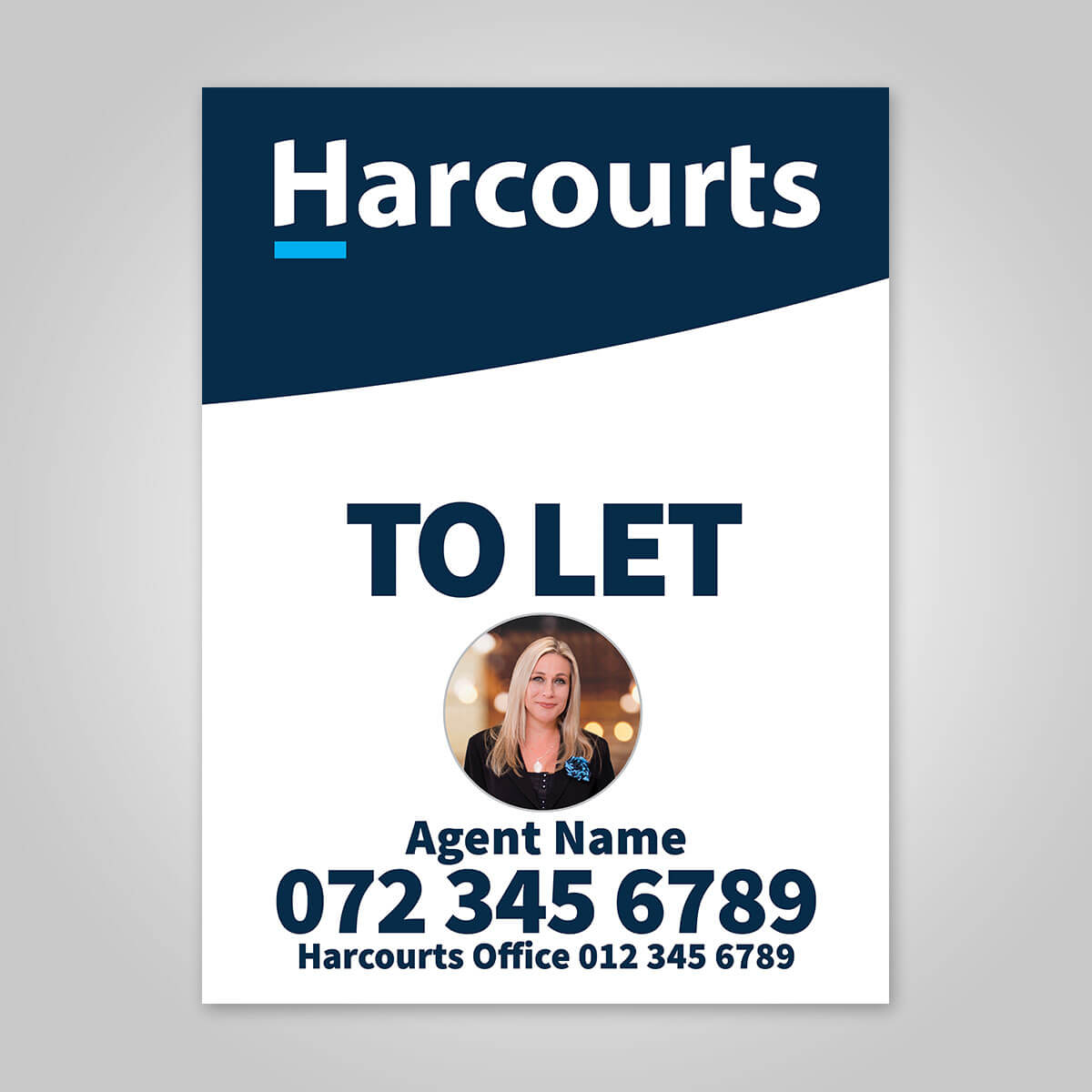 Boards - 450mm x 600mm (Portrait) with printed agent details