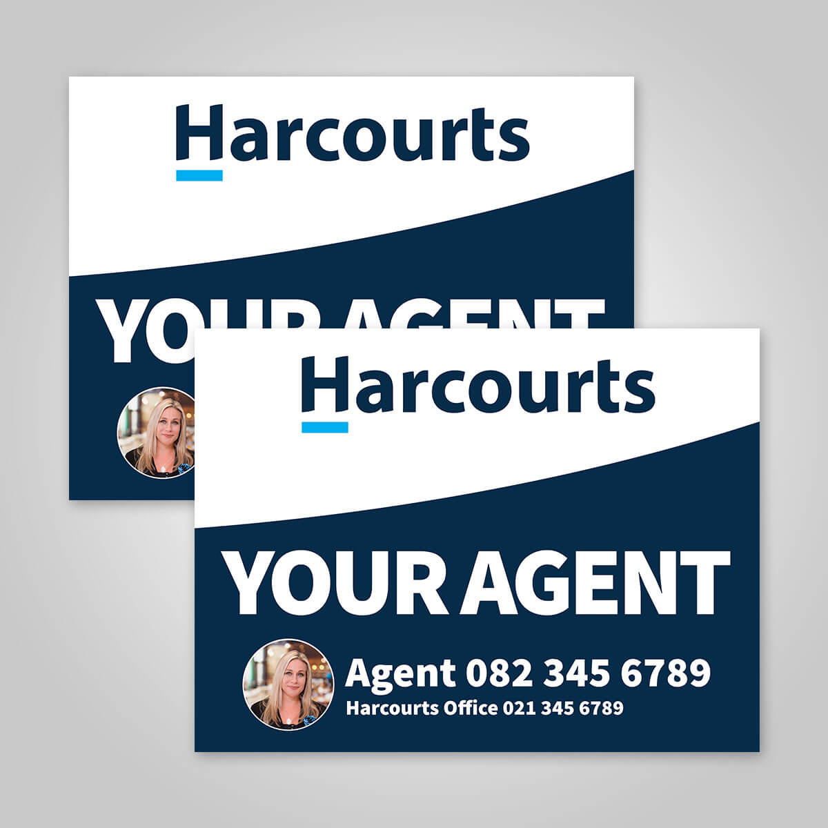 Boards - 450mm x 600mm (Landscape) with printed agent details